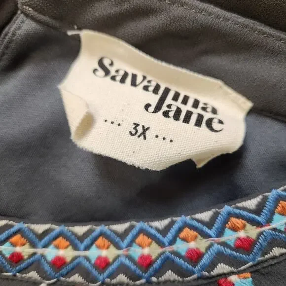 Savannah Jane Womens Dress Size 3X Embroidered Tribal Western Tiered Cowgirl - Picture 5 of 12